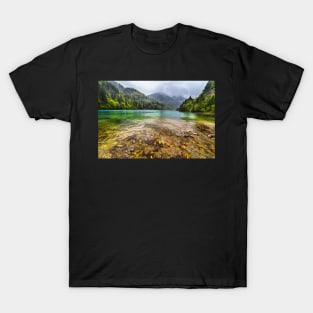 Lake in mountains, in a rainy day T-Shirt